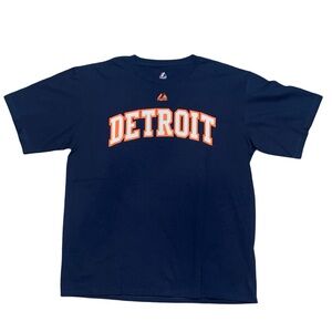 NWOT Detroit Tigers Kaline #6 MLB Navy Blue Short Sleeve Majestic Tee Size Large